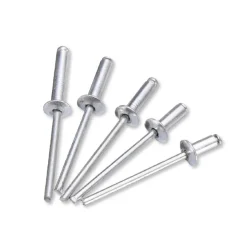 Aluminum Rivets Long 4mm (3/16") D x 9mm Max Grip Length Box of 100