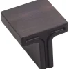 Anwick Square Knob, 1-1/8" O.L., Brushed Oil Rubbed Bronze