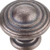 Bremen 2 Stacked Knob, 1-1/4" Dia., Distressed Oil Rubbed Bronze