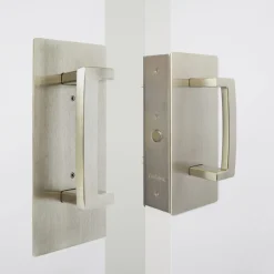 Cavity Sliders CL400 ADA Magnetic Latch Pocket Door Handle Satin Nickel Fits 1-3/8" Door
