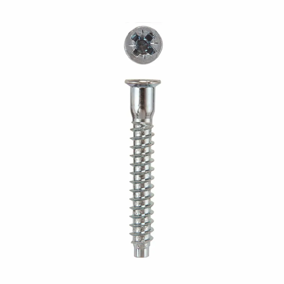 Confirmat Cabinet Connector Screws Pozi-Drive Flat Head Zinc 100 Piece