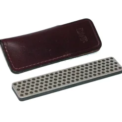 4" Diamond Whetstone Sharpener with Leather Sheath Extra-Coarse