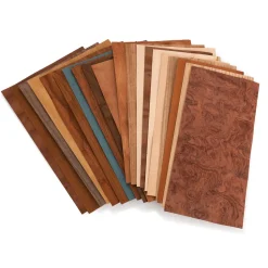 Domestic and Exotic Wood Veneer Pack 5-1/2" to 7-1/2" Width Mixed Variety 10 Square Feet