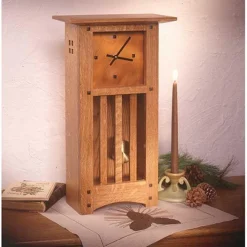 Downloadable Woodworking Project Plan to Build Arts and Crafts Mantle Clock