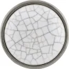 Eclectic Knob, 1-1/8" D, Crackle White, Brushed Nickel