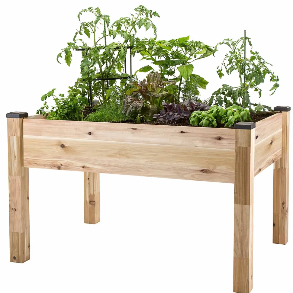 Elevated Cedar Planter 34" X 49" X 30"H