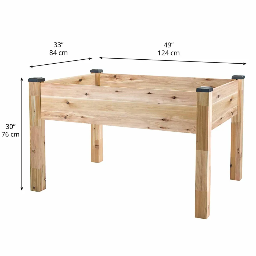 Elevated Cedar Planter 34" X 49" X 30"H