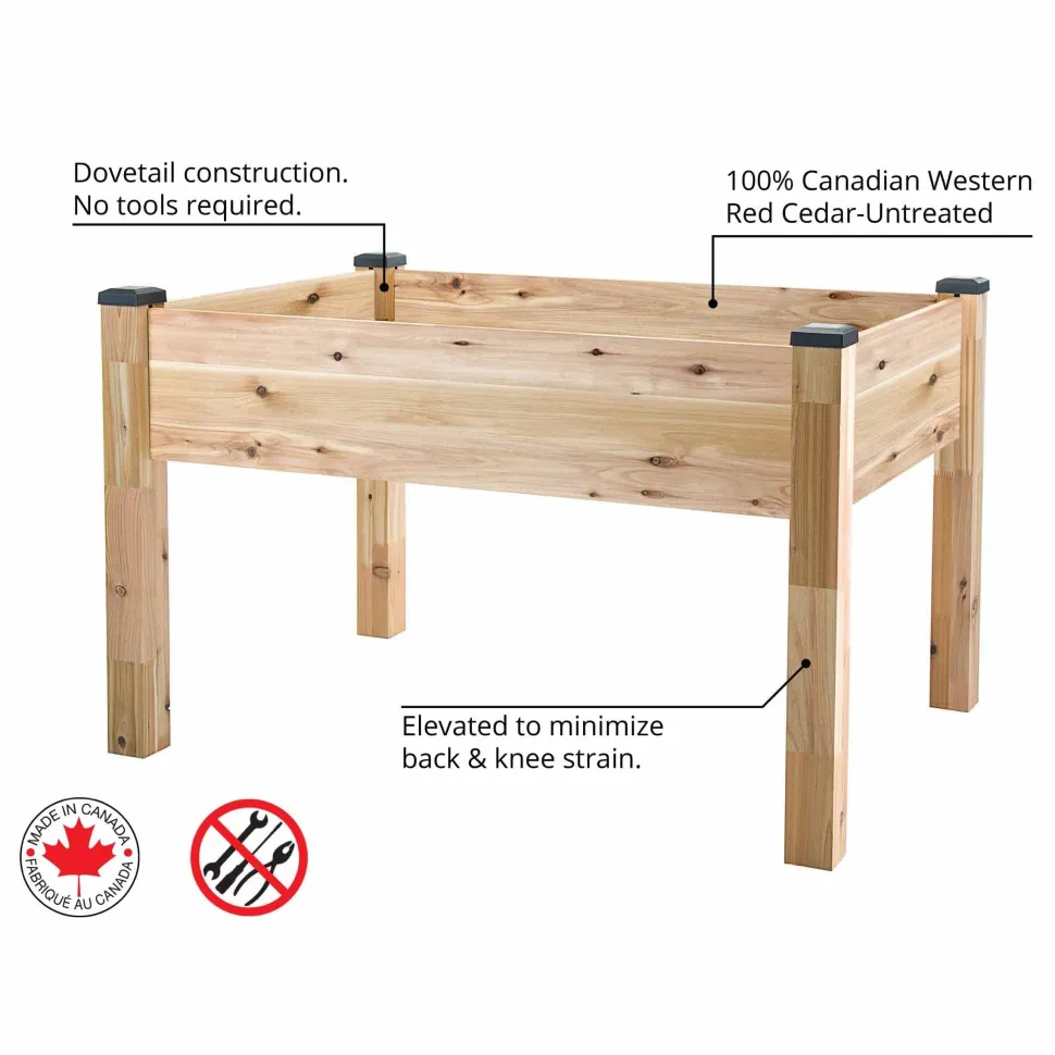 Elevated Cedar Planter 34" X 49" X 30"H