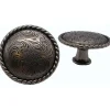 Engraved Flower Knob, Nickel Oxide