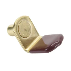 Glass Shelf Bracket Style Shelf Support 1/4" Pin Brass with Brown Sleeve 25 Pack