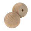 Hardwood Ball Knob w/Screws 1-1/4" Diameter 3/4" Flat 2 Piece