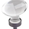 Harlow Large Football Glass Knob,1-5/8" O.L., Brushed Oil Rubbed Bronze