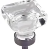 Harlow Large Square Glass Knob, 1-3/8" O.L., Brushed Oil Rubbed Bronze