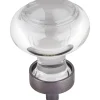 Harlow Small Button Glass Knob, 1-7/16" Dia., Brushed Pewter