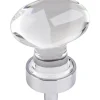 Harlow Small Football Glass Knob, 1-1/4" O.L., Polished Chrome