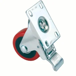 3" HD Caster Double Locking Swiveling 4 Hole Mounting Plate