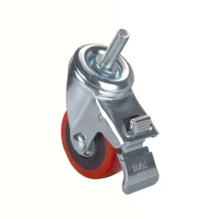 3" HD Caster Double Locking Swiveling 3/8" Threaded Spindle