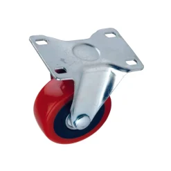 4" HD Caster Non-Locking Non-Swiveling 4 Hole Mounting Plate