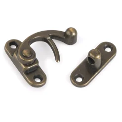 Hook Latch with Screws Small Antique Brass