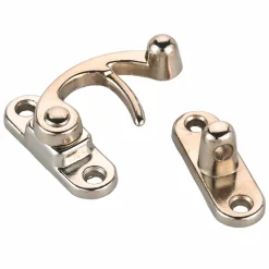 Hook Latch with Screws Small Nickel Finish