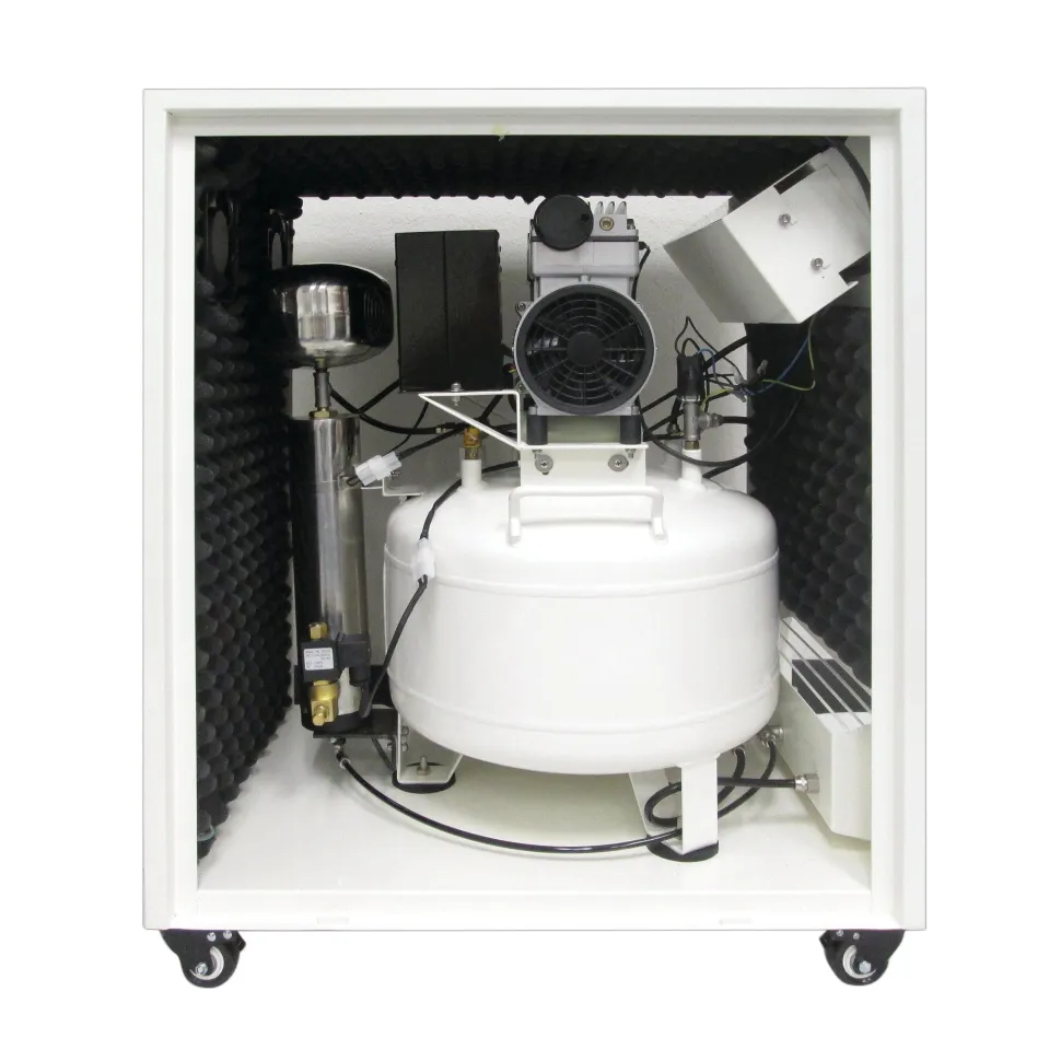 1HP 8 Gallon Oil-Free Steel Tank Air Compressor in Soundproof Cabinet