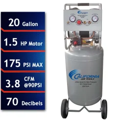 1-1/2 HP 20 Gallon Oil-Free Two Stage Air Compressor
