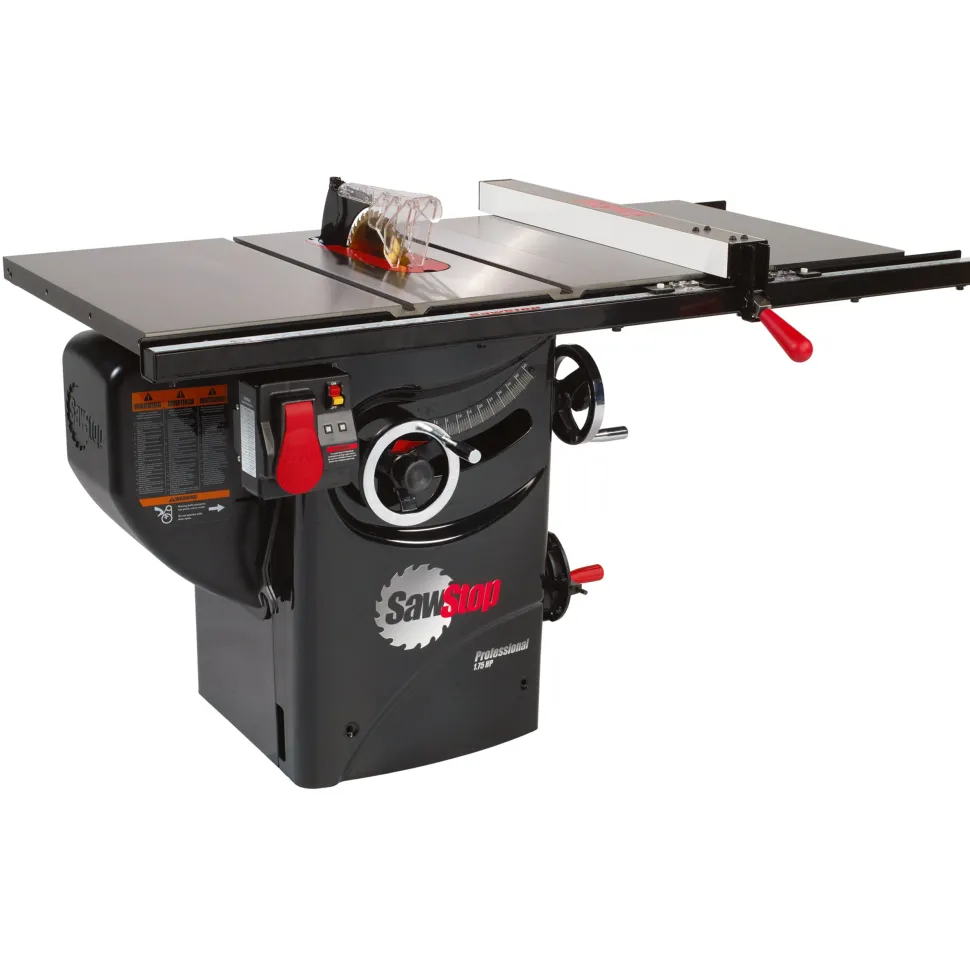 1-3/4 HP Professional Cabinet Saw 110V 1 PH 30" Premium Fence System