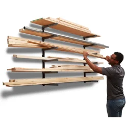 6-Level Lumber Storage Rack Black & Gray