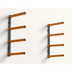 4-Level Lumber Storage Rack Orange & Gray