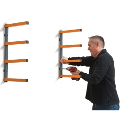 4-Level Lumber Storage Rack Orange & Gray