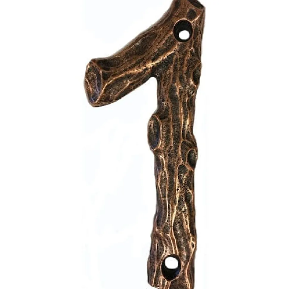 LHN1-AC Log House Number 1, Antique Copper, 1 piece