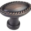 Lindos Oblong Knob, 1-3/8" O.L., Brushed Oil Rubbed Bronze