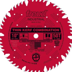 LU83R010 Finish Red Circular Saw Blade 10" x 5/8" Bore x 50 Tooth Combination Thin Kerf