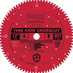 LU88R012 Thin Kerf Fine Finishing Blade 12" x 1" Bore x 80 Tooth ATB Thin Kerf