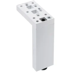 11-3/4" (300 mm) Adjustable Contemporary Versatile T or L Shaped Furniture Leg Glossy White