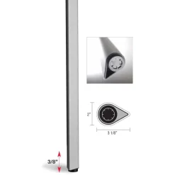 27-1/2" (698 mm) Adjustable Teardrop Design Table Leg Aluminum Pack of 4