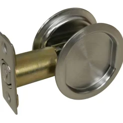 2-7/16" (62 mm) Pocket Door Pull Round Brushed Chrome Passage