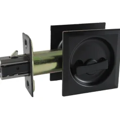 2-7/16" (62 mm) Pocket Door Pull Square Black Passage