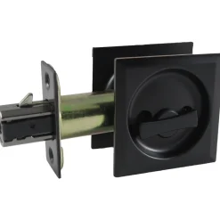 2-7/16" (62 mm) Pocket Door Pull Square Bright Brass Passage