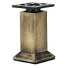 5-29/32" (150 mm) Vintage Adjustable Square Legs Rustic Brass