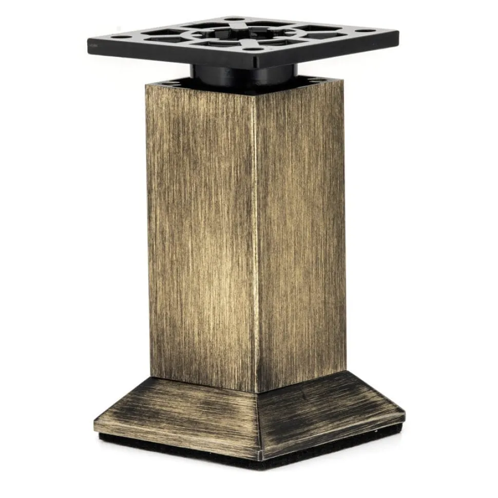 5-29/32" (150 mm) Vintage Adjustable Square Legs Rustic Brass
