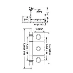 Non-Mortise Wrap Hinge with Finial