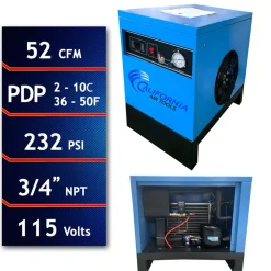 RD-91502 High-Efficiency Non-Recycling 98% Refrigerated Air Dryer 115V 60 HZ 1 PH