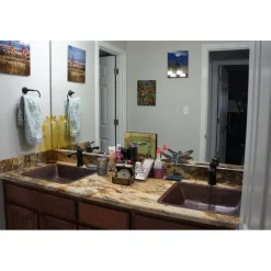 Rectangle Under Counter Hammered Copper Bathroom Sink