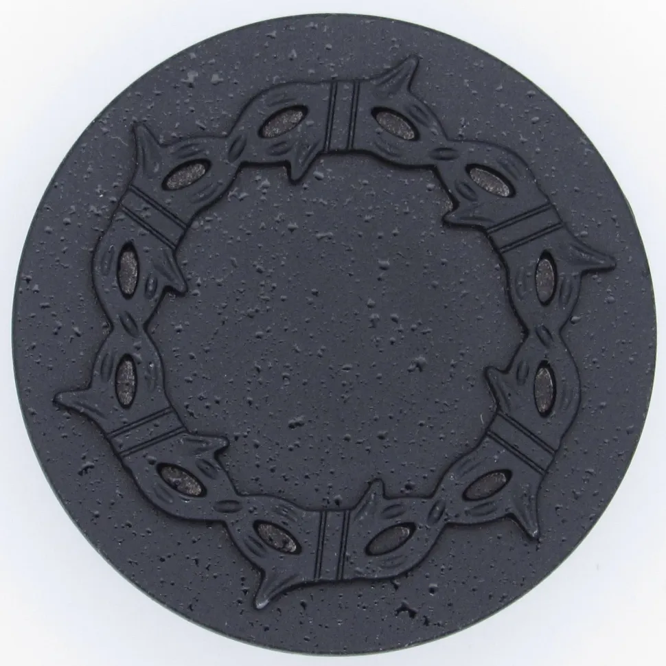 Round Knob with Barbed Wire, Matte Black