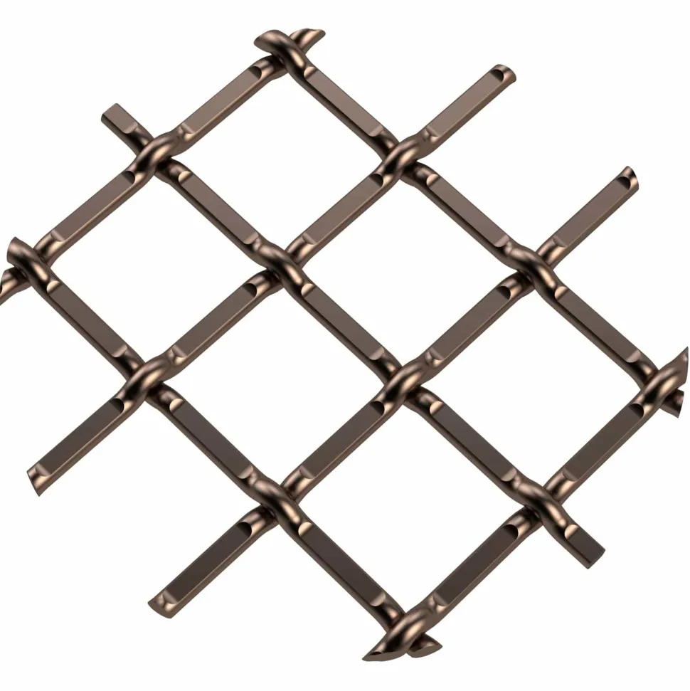 .5" Round Single Diamond Decorative Grille Antique Brass, 18" W x 48" L Sheet