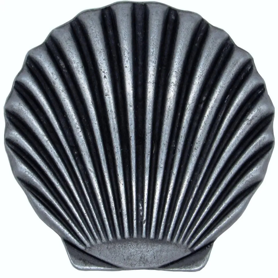 Scallop Seashell Knob, Pewter Oxide