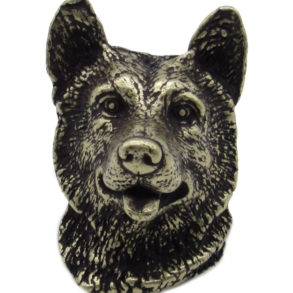 Siberian Husky Knob Brass Oxide