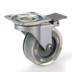 Skate Wheel Caster Locking with Flat Translucent Wheel 2-1/2"