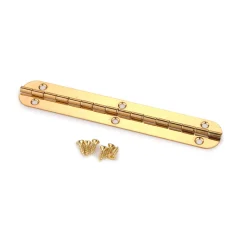 Small Piano Hinge Brass Plated 102 mm x 17 mm